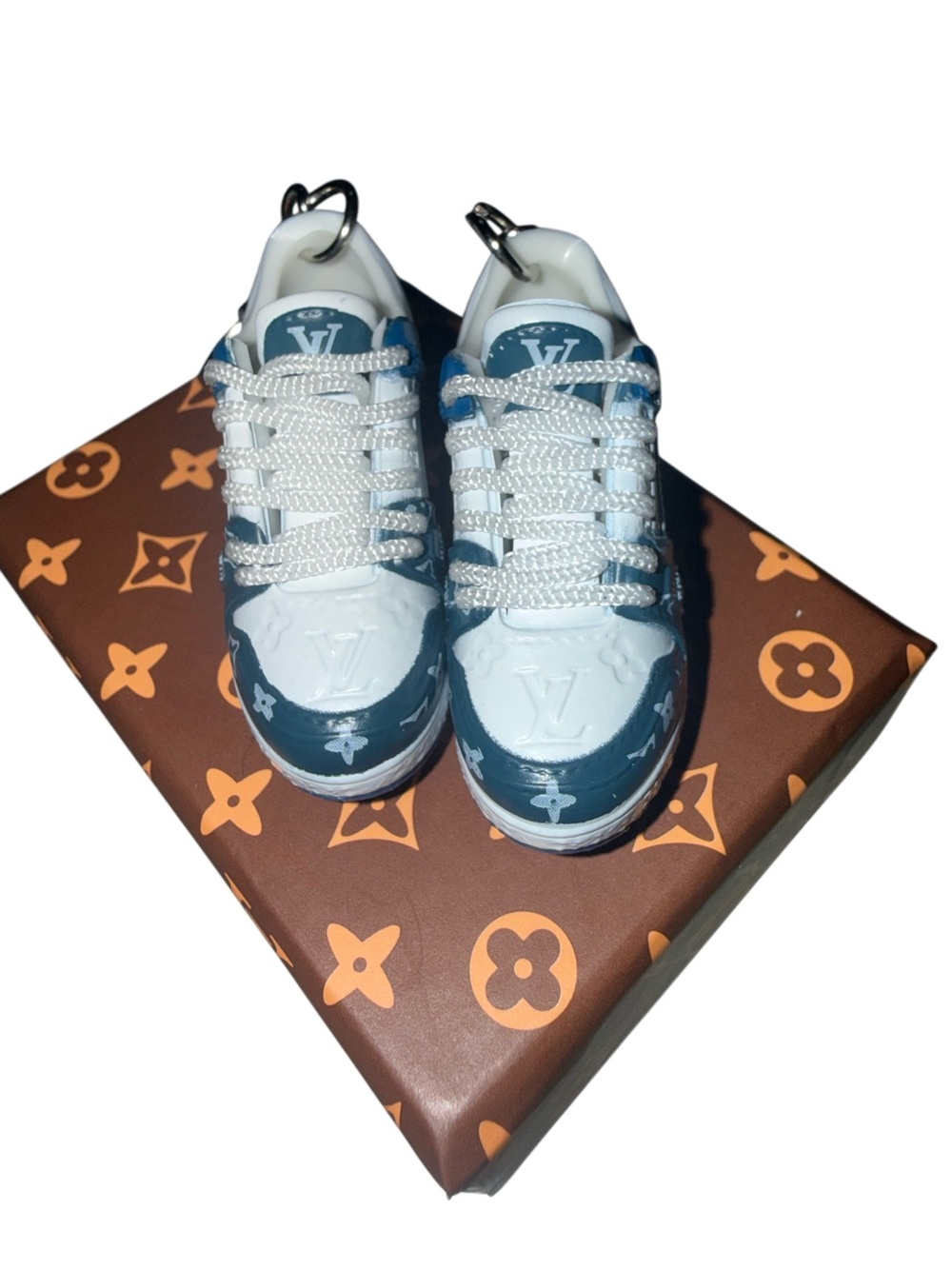 Mini Blue Sneaker Charm Keychain Set Streetwear Style